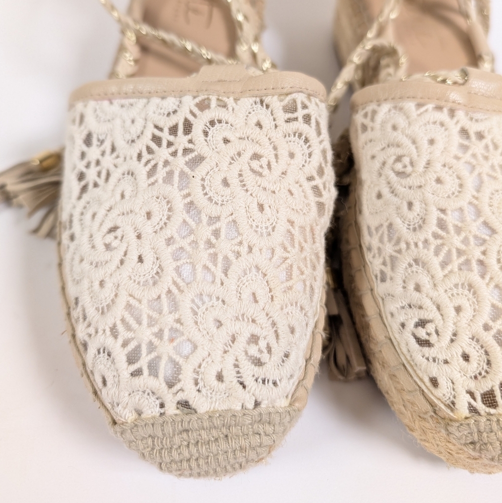 Nanette Lepore Women's Bitsy 1 Espadrille Wedge Sandal Cottagecore Lace - Picture 6 of 13